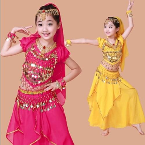 Belly dance costume childrens oriental dance girl belly dance indian dance short sleeve suit belly dance costume