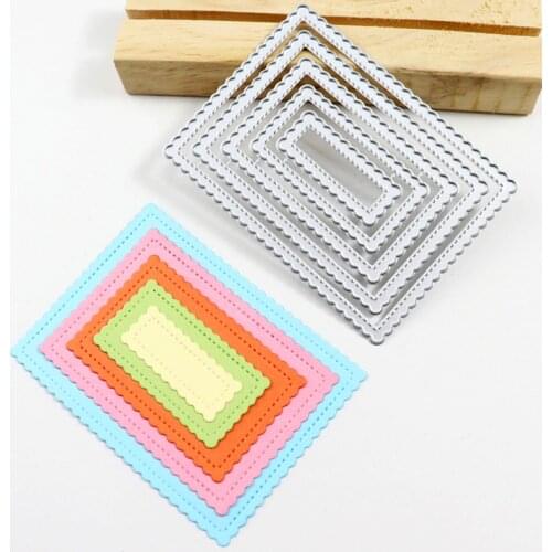 Dolce Vita Metal cutting dies 5pcs Rectangle Dies Scrapbooking Background Craft Dies Cut for DIY Photo Album Paper Card