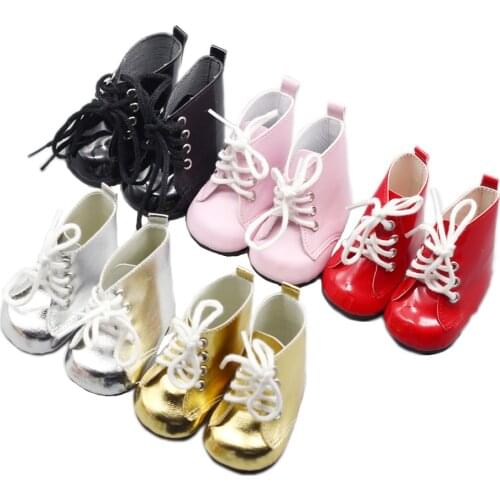 The Mini Doll Shoes for 18Inch and 43cm Baby Doll，Cartoon Doll Boots Doll Sneakers Accessories Hot sale 7*3.6cm