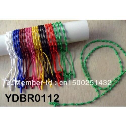 Min order is $10) 24Pcs Mix Colors Handmade Knotted Adjustable Rosary Prayer Bracelets Free Ship For Gift