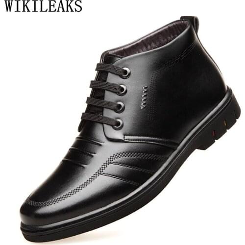 Designer Ankle Boots Man Black Leather Boots Man Brown Mens Dress Boots for Men Male Casual Business Shoes Men Chaussures Homme