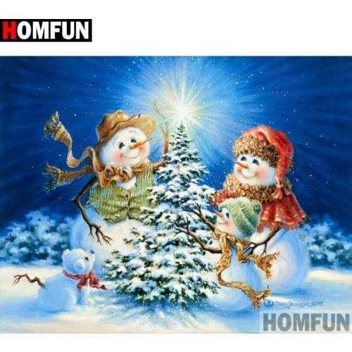 HOMFUN Full Square/Round Drill 5D DIY Diamond Painting "Cartoon snowman"Embroidery Cross Stitch 5D Home Decor A01676