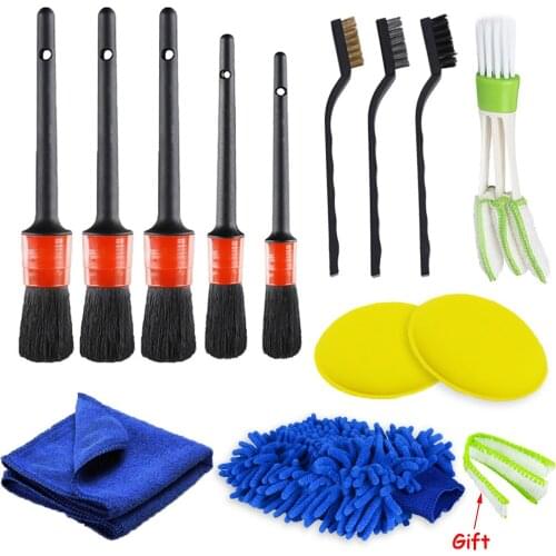 26/17/13 Pcs Car Cleaning Detailing Brush Set Dirt Dust Clean Brush For Car Motorcycle Interior Exterior Leather Air Vents Clean