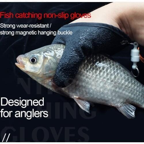 Non Slip Fishing Catching Gloves Protect Hand from Puncture Scrapes Fisherman Professional Catch Fish and with Magnet Release