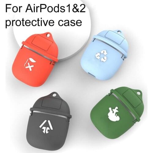 New Creative Cute Trash Can Shape Silicone Earphone Protective Case Cover Anti-Falling Headset Protective Shell For AirPods 1/2