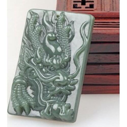 Natural Men Animal Jade Pendant Hand-Carved Jadeite Necklace for Women Jewelry Fashion Accessories Mens Necklace