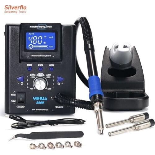 YIHUA 8509 Micro Hot Air Gun Soldering Station with 3.5/3/2.5/2 mm Nozzle Temperture Adjustable BGA Rework Station
