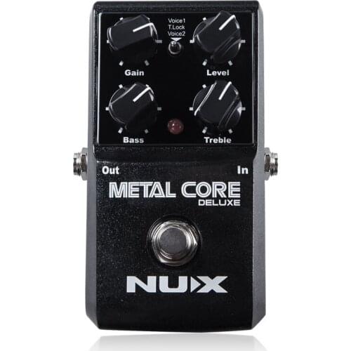 NUX Distortion Guitar Effect Pedal Metal Core DELUXE 2-Band EQ Tone Lock Preset Function True Bypass Effects Guitar Accessories