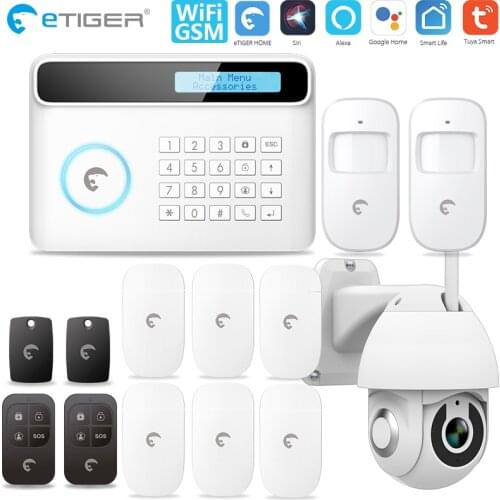 Etiger S4 Plus Tuya Smart WiFi/GSM Security Motion Detector Home Smart Home Security System With Outdoor Camera