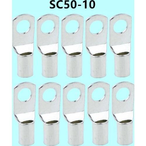 Brand new SC50-10 Bolt Hole Tinned Copper Cable lugs Terminals set Wire terminals connector