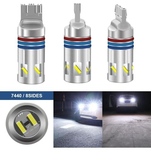 EURS 2PCS T20 LED 7440 7443 Car Led Bulb W21W LED Signal Lamp Brake Reverse Lights T10 led T15 Canbus Error Free 12V Auto Lamp