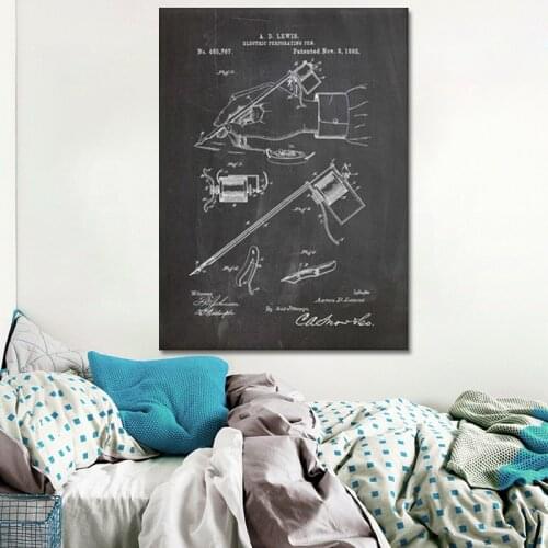 Tattoo patent,Stencil Pen wall art,Tattoo Parlor posters,decor,vintage print,blueprint,Tattooist gift idea, wall Decorations