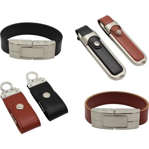 TEXT ME USB flash drive 64gb Leather metal keyring Pendrive creativo 32gb 16gb 8gb 4gb usb2.0 Wrist band