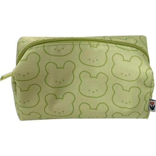 Large Capacity Nylon Pencil Pouch Portable Plush Cosmetic Storage Bag for Travel