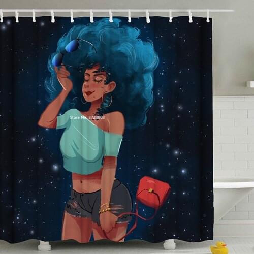 Bathroom Polyester Waterproof 3D Digital Printing Shower Curtain Art Personality Figure Pattern Home Decoration Shower Curtain