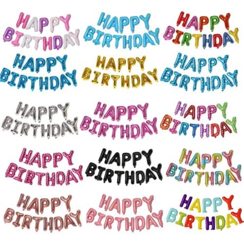 13Pcs Happy Birthday Balloons Foil Letter Balloon Birthday Party Decorations Kids Adult Birthday Balloons Alphabet Balloons set