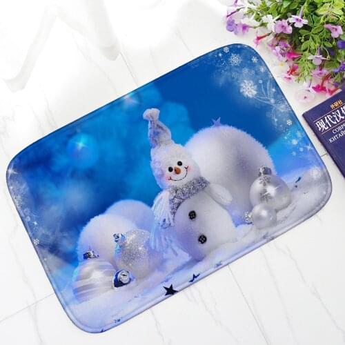 Zeegle Christmas Cartoon Flannel Doormat Non-slip Floor Mat Tapete for Home Decor Kitchen Water Proof Rug Bathroom Mats And Rugs