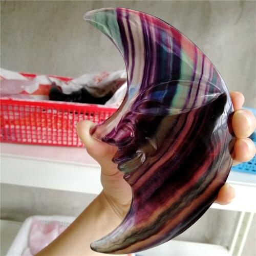 0.26kg Natural fluorite Quartz Crystal Moon face Gemstone Healing Stones and crystals Natural Quartz Crystals large decorations