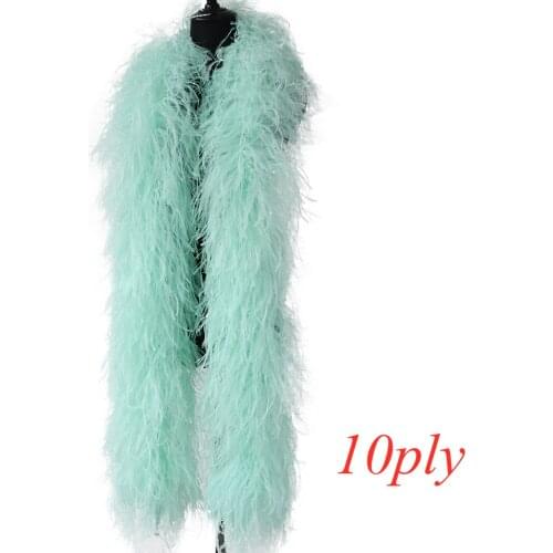 10ply Fluffy Natural Ostrich Feathers Boa Dyed Feather Shawl Party Wedding Dress Decoration Diy Craft Jewelry Accessories Plume