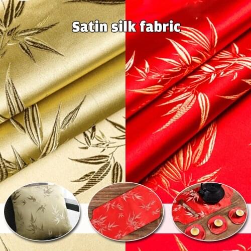 100cm*75 Retro Bamboo Pattern Jacquard Brocade Fabric Silk Satin Fabric For Sewing Cheongsam Dress Quilting Cushion Patchwork