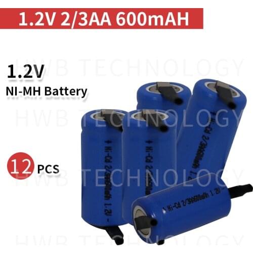 12pcs/lot AA Ni-Cd 1.2V 2/3AA 600mAH rechargeable battery NiCd charging Batteries - Blue Free Shipping