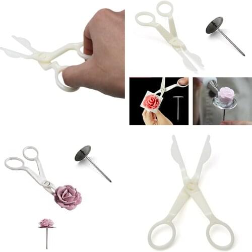 2Pcs/set Piping Flower Scissors+Nail Icing Bake Cake Decorating Cupcake Pastry Tools DIY Cake Tools