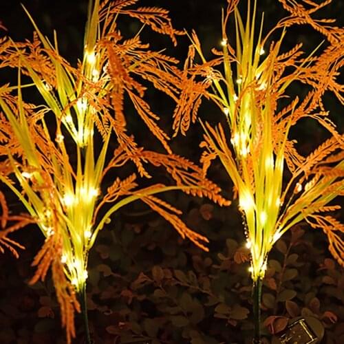 2pcs Solar Light LED Imitation Rice Lawn Lamp Outdoor Waterproof Garden Courtyard Park Path Corridor Lawn Decorative Lighting