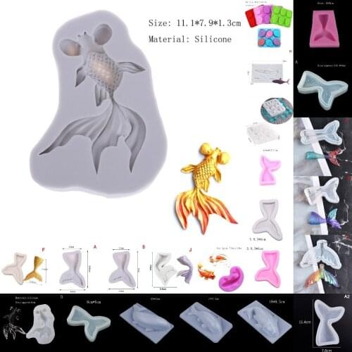 20Styles Fish Tail Koi Silicone Mold Jewelry Fishtail UV Epoxy Resin Mold For DIY Pendant Charms Handmade Jewelry Making
