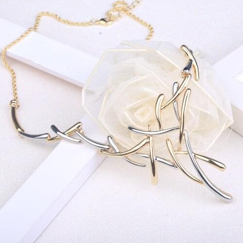 2021 Elegant Luxury Bi-Color Cross Necklace Gold Silver Color Necklace Chain jewelry Bridesmaids Exquisite Jewelry