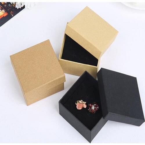 24Pcs/Lot Kraft Gift Box 7cmx7cmx3cm Jewelry Packaging Box Soap Candy Chocolate Wedding Jewellery Storage Box Can Print Logo