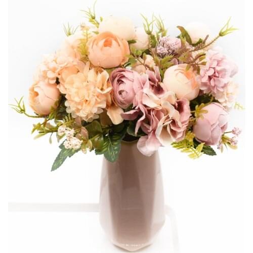 3 Bundle Artificial bouquet DIY Artificial flower European-style Holding flower Christmas decoration for home wedding vase decor
