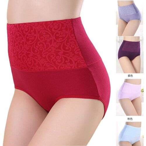 4pcs/Lot Women Underwear Pure Cotton Underwear Female Large Size Abdomen Breathable Panties Abdomen Underpant Hip Lift Briefs