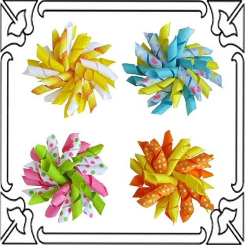 48 pcs 2.5"korker hair bows corker hair clips for girl accessories from hair bows