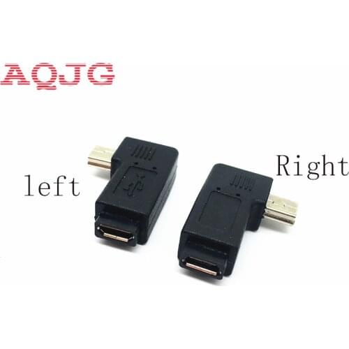 90 Degree Left & Right Angled Mini USB 5pin male to Micro USB Female Data Sync Adapter Plug Micro USB To Mini USB Connector