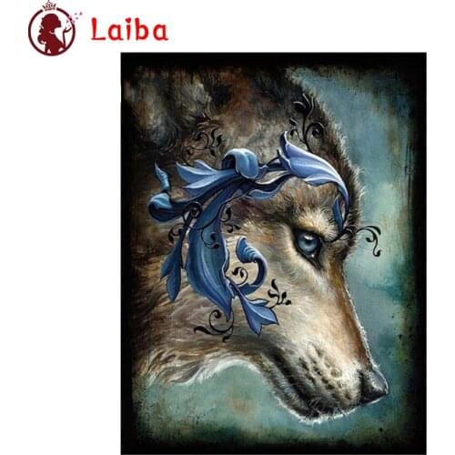 Diamond Embroidery Abstract animal art, wolf Picture Diamond Painting Full Square round drill Mosaic Cross Stitch Wall Art