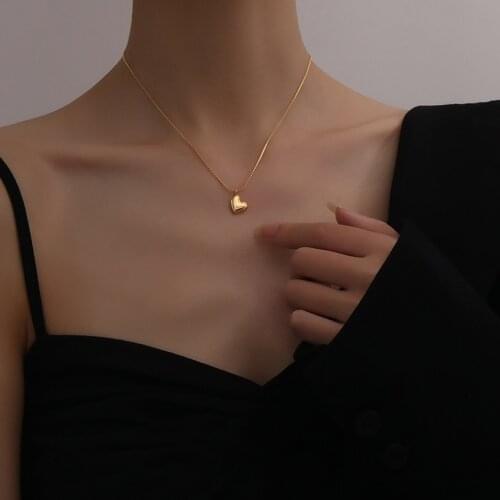 316L Stainless Steel 2021New Fashion Upscale Jewelry Lovers Love Heart Charms Chain Choker Necklaces Pendant For Women Girl Gift