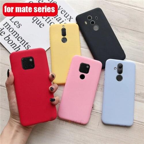 Cases for huawei mate 10 lite 20 lite mate20 pro 20X 9 candy color matte soft silicone case for huawei mate10 pro back cover