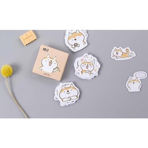 Yellow dog decorative sticker(1pack=45pieces)