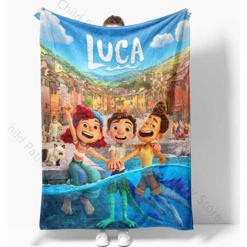 Disney Blanket Luca Alberto Cartoon 3D Printed Flannel Blanket Children Home Textile Soft Cute Anime Blanket Kids Birthday Gifts