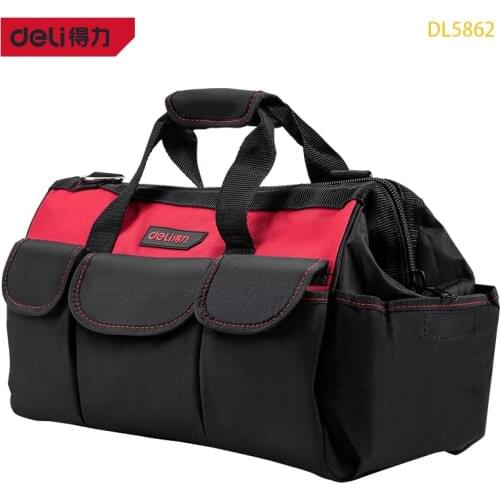 Deli DL5862 16InchesToolkit Made Of Polyester Oxford Cloth Electrician Package Woodworking Bag Auto Repair Kit Plumbers Toolkit