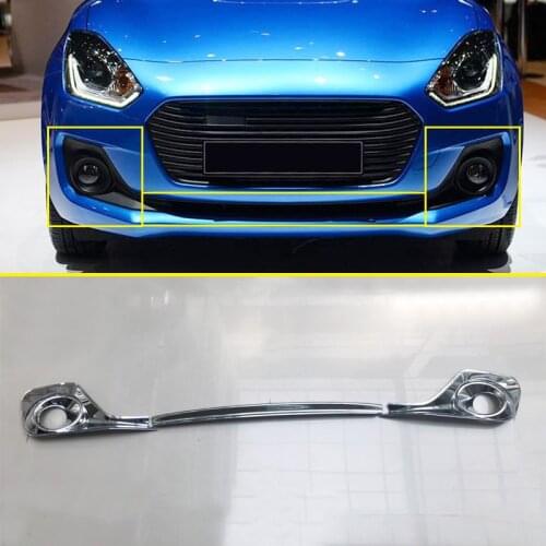 For Suzuki Swift Hatchback 2018 2019 2020 Chrome Front Fog Light Cover & Bumper Bottom Molding Trim (Not for sport model)
