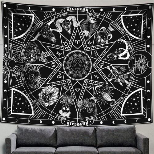 Witchcraft Supplies Constellation Sun Moon Tapestry Wall Hanging Room Decor Hippie Gobelin Tarot Psychedelic Tapestry Blanket