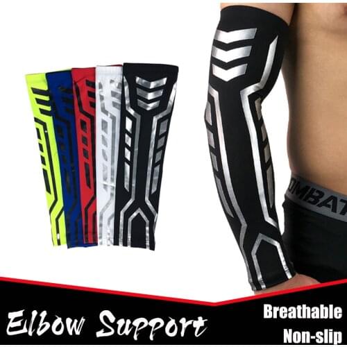 Compression Sports Elbow Support Pads Elastic Brace Arm Sleeves for Tennis Basketball Volleyball Fitness Protector