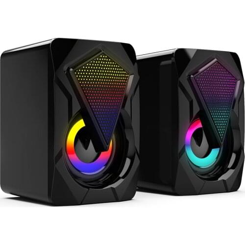 X2 Computer Speaker USB Powered 3Wx24D Surround Sound Mini Subwoofer Music Speaker With RGB Light Suitable For PC