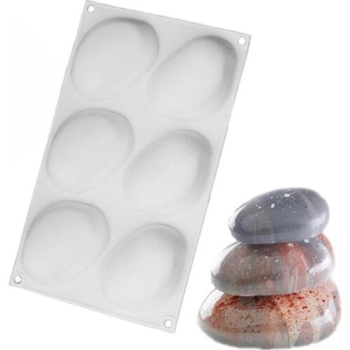 Round Stone Shape Silicone Cake Mold Plaster Concrete Dessert Mousse Baking Form Mold DIY Soap Moulds Cake Decorating Tool