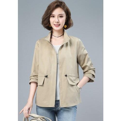 2021 High Quality Short Jacket Women Spring Autumn Korean Plus Size Loose Coat Female Fashion Windbreaker Ladies Outerwear H1208