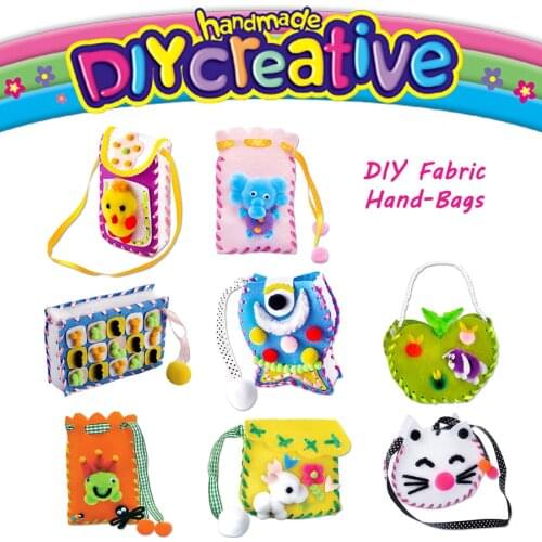 DIY Handmade Fabric Sewing Kit Non-woven fabric Creative Cartoon Pattern Hand-Bags Art & Crafts Educational Toy For Kids