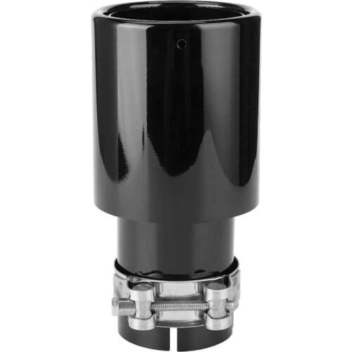 Exhaust Pipe End Tip Universal 63mm Inlet Tail Throat Stainless Steel Double-Layer Curled Exhaust Pipe End Tip Tail Throat