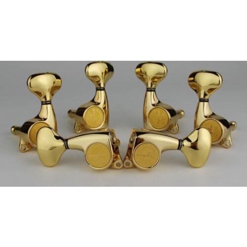 Guyker 3R3L Guitar Machine Heads 1:21 Sealed Tuning Key Pegs Tuners Set for ST TL SG Style Electric Guitars Gold