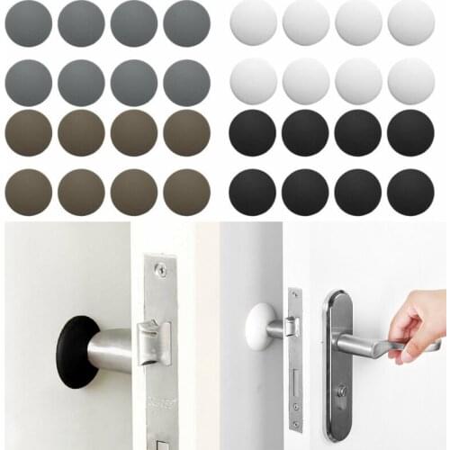 Wall Protector Door Handle Bumper Guard Stopper Anti-slip Sticker Self Adhesive Rubber Round Door Crash Pad Cabinets Door Stops